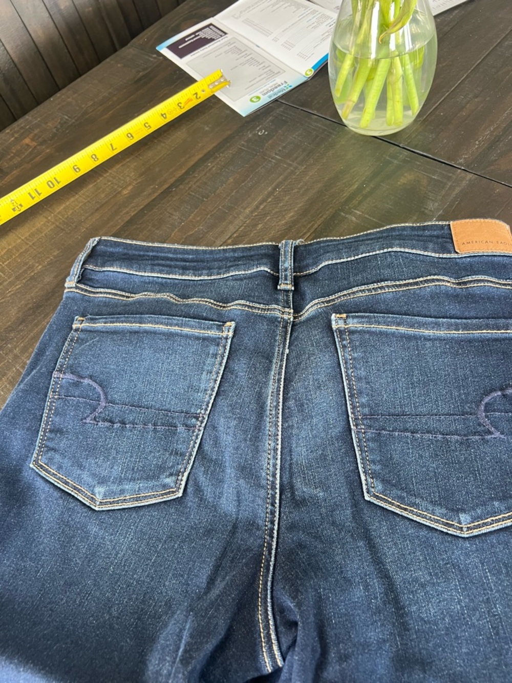 Women’s A E  JEANS- Stretch sz 14/32  Dark Blue Stretch Denim Jeans - jegging - Picture 9 of 16